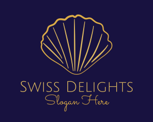 Gold Elegant Seashell logo design