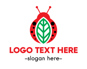 Lady Bug - Leaf Ladybug Insect logo design