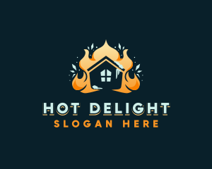 Fire HVAC Temperature logo design