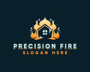 Fire HVAC Temperature logo design