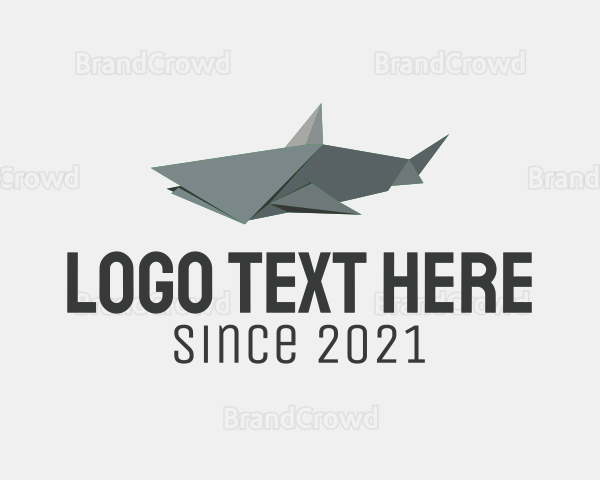 Grey Shark Origami Logo