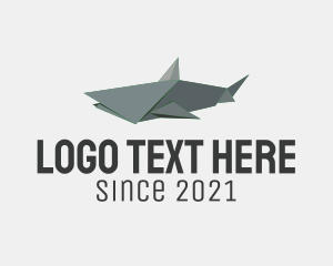 Fish - Grey Shark Origami logo design