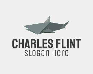Grey Shark Origami  Logo