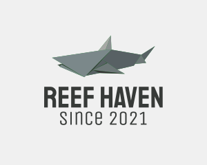 Reef - Grey Shark Origami logo design