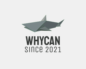 Aquarium - Grey Shark Origami logo design