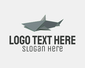 Grey Shark Origami  Logo