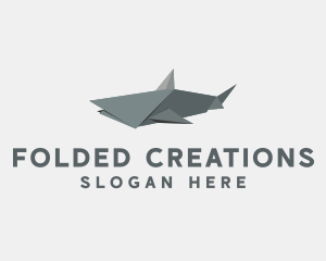 Grey Shark Origami  logo design