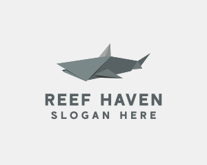 Grey Shark Origami  logo design