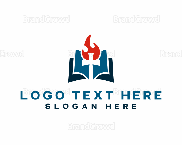 Crucifix Bible Religious Ministry Logo