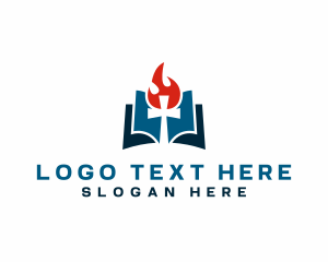 Christian - Crucifix Bible Religious Ministry logo design