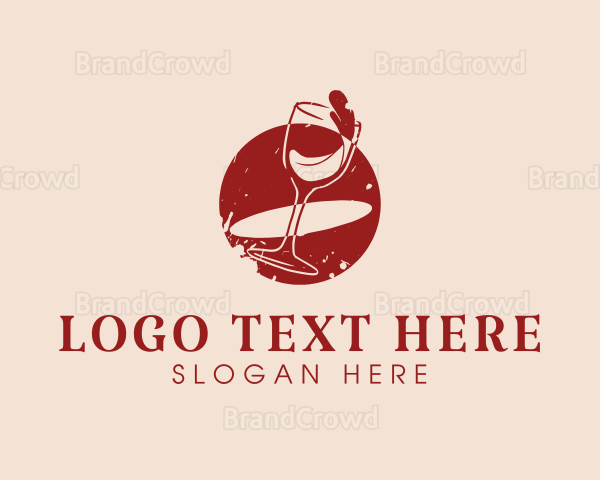 Beverage Wine Glass Logo