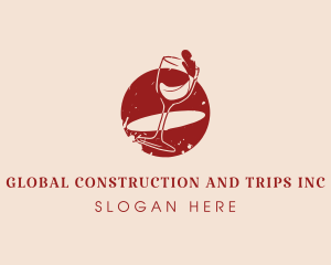 Alcohol - Beverage Wine Glass logo design