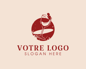 Grunge - Beverage Wine Glass logo design