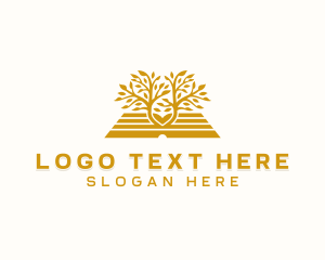 Tutoring - Literature Book Tree logo design