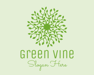 Green Vine Plant  logo design