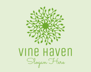 Green Vine Plant  logo design