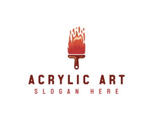 Acrylic - Fire Paintbrush Paint logo design