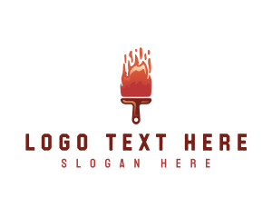 Acrylic - Fire Paintbrush Paint logo design