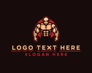 Man - Bodybuilder Muscle Fitness logo design