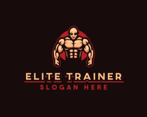 Bodybuilder Muscle Fitness logo design