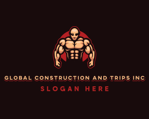Masculine - Bodybuilder Muscle Fitness logo design