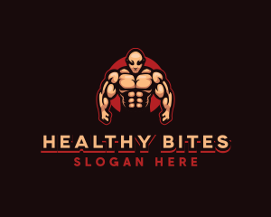 Bodybuilder Muscle Fitness logo design