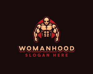 Muscular - Bodybuilder Muscle Fitness logo design