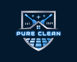 Pressure Wash Cleaning Floor logo design