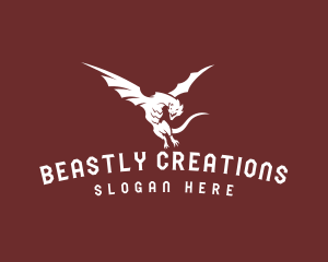 Flying Beast Dragon logo design