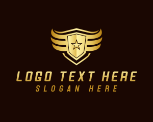 Luxury - Star Shield Wings logo design