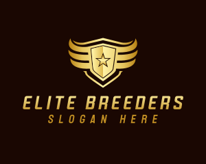 Star Shield Wings logo design