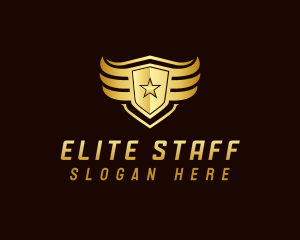 Star Shield Wings logo design