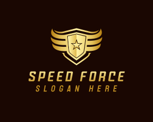 Star Shield Wings logo design