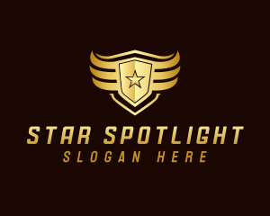 Star Shield Wings logo design