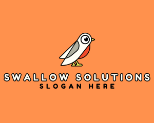 Swallow - Big Eye Robin logo design