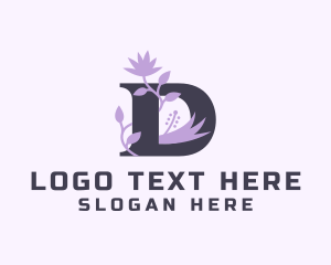 Purple - Floral Garden Letter D logo design
