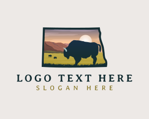 Map - North Dakota Bison logo design