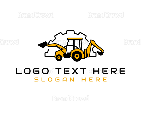 Backhoe Construction Excavator Logo