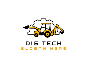 Backhoe Construction Excavator logo design