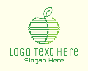 Vegetarian - Technology Apple Circuits logo design