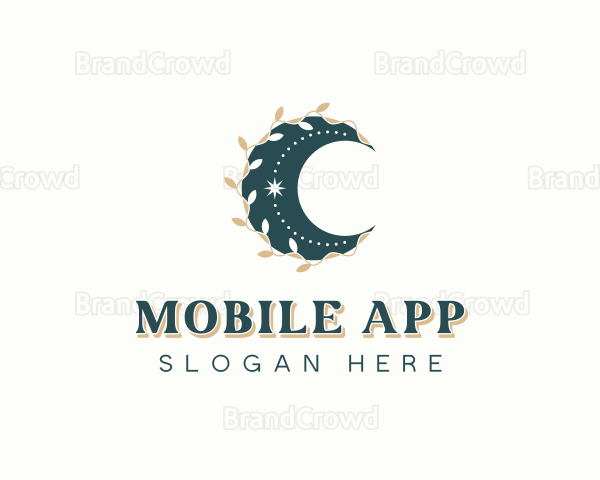 Organic Floral Moon Logo