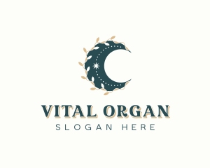 Organic Floral Moon logo design