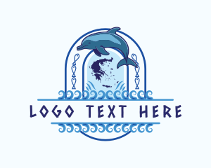 Map - Ocean Greece Dolphin logo design