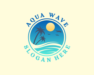 Island Getaway Palm Tree logo design