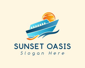 Sun Sea Sailboat logo design