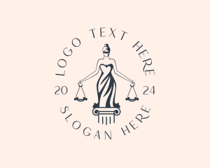 Notary - Female Justice Scale logo design