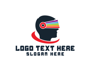 Vr - Prismatic VR Goggle Head logo design