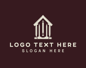 Beige - House Construction Tools logo design