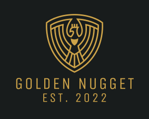 Golden Phoenix Shield logo design