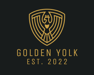 Golden Phoenix Shield logo design